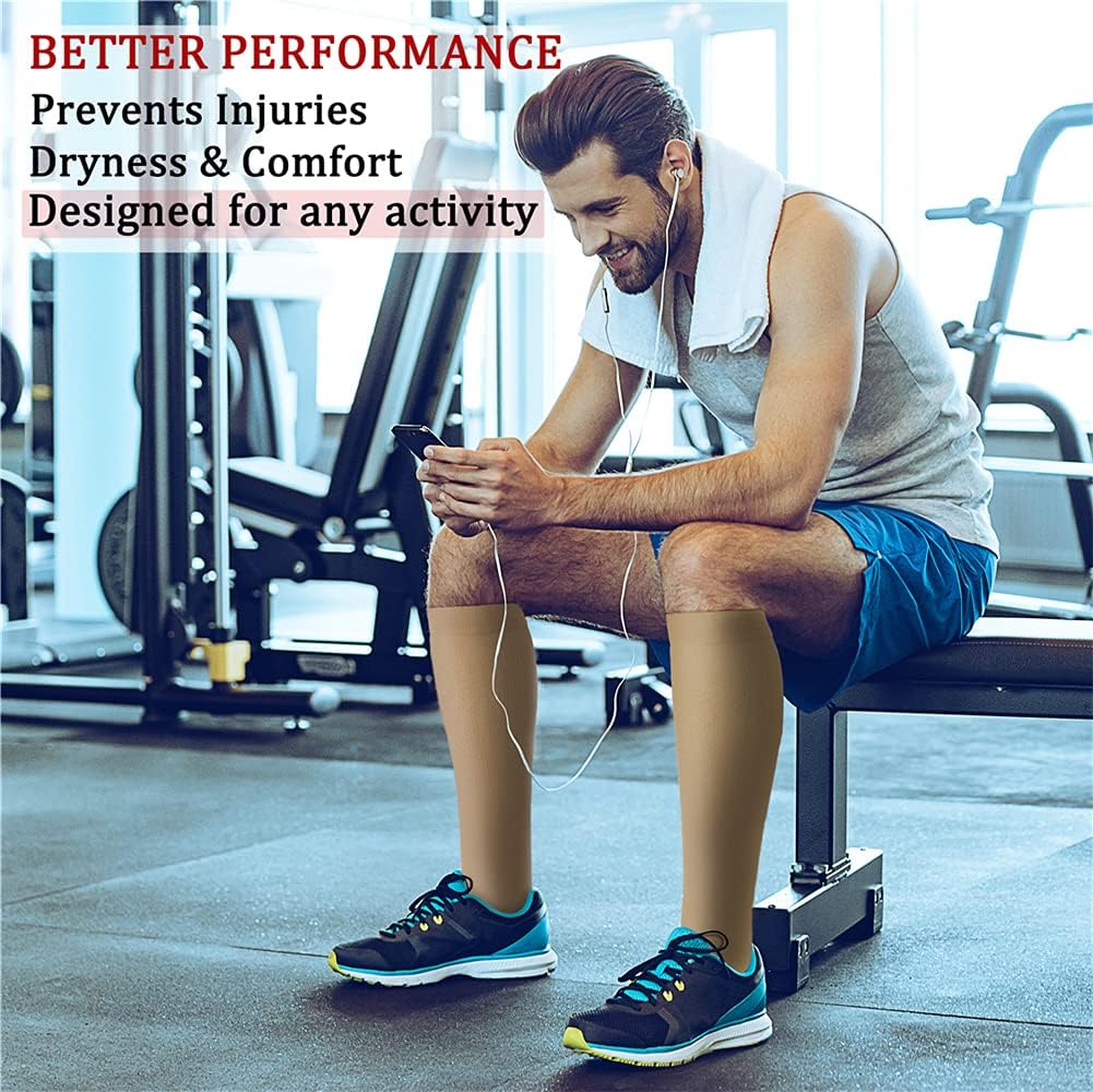 CHARMKING Compression Socks for Women & Men Circulation (8 Pairs) 15-20 mmHg Best Calf Socks Support for Athletic Cycling - Colors B