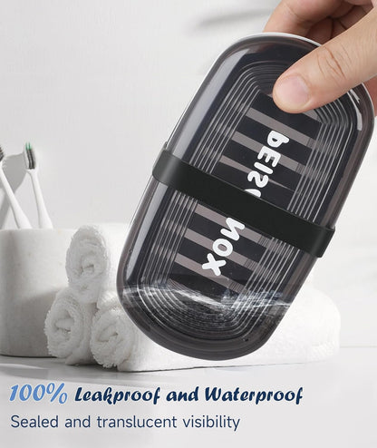 Doter Travel Soap Holder with Lid - Draining Soap Box for Shower -Compact Travel Soap Case Leak-Proof Design for Camping, Hiking, Gym & Outdoor Use | Keeps Soap Dry & Hygienic
