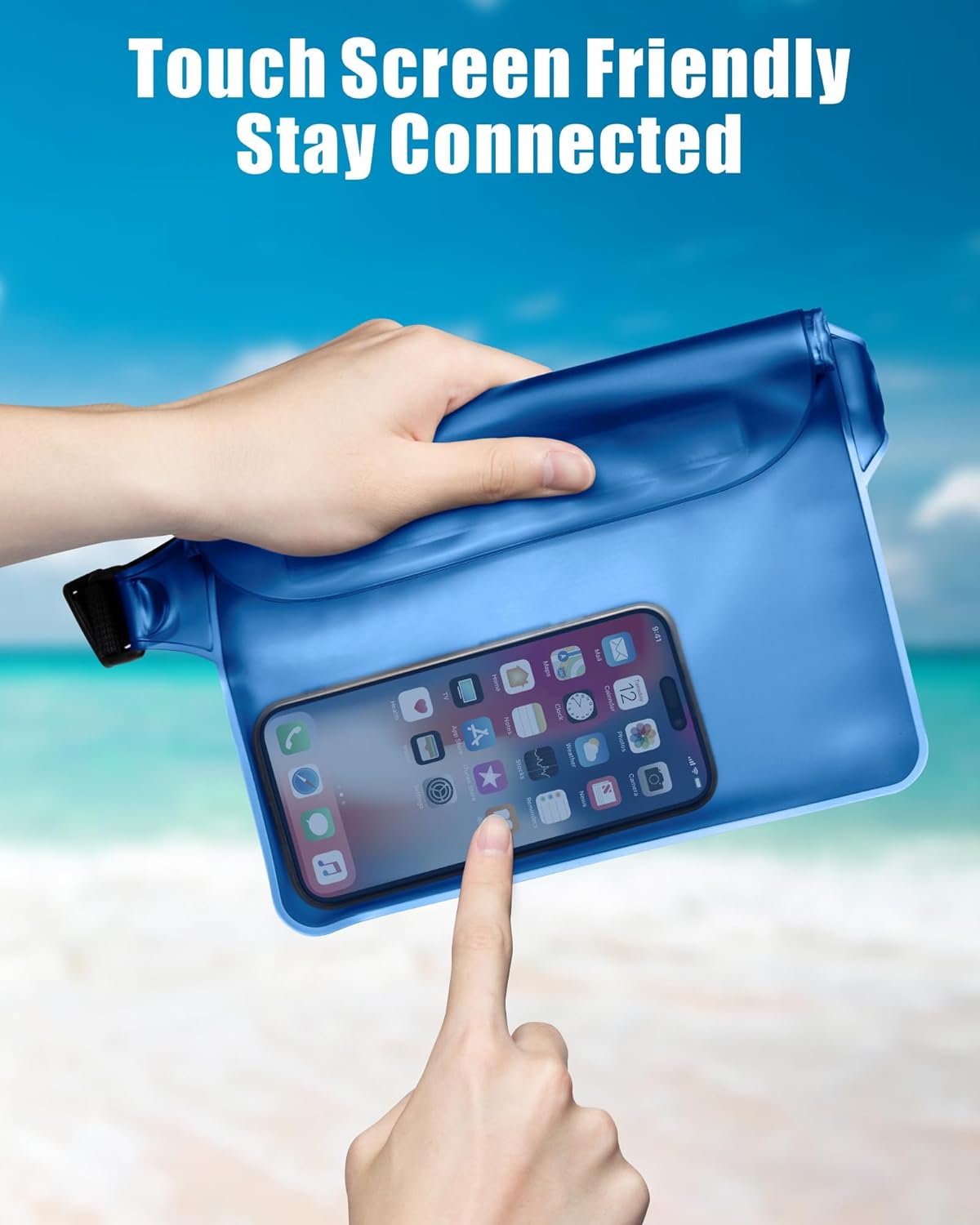F-color Waterproof Fanny Pack - Cruise Essentials 2026 - Waterproof Pouch with Adjustable Waist Strap, Triple Zipper Roll-Top Dry Bag for Phone, Keep Passport Valuables Dry for Beach Kayaking Boating