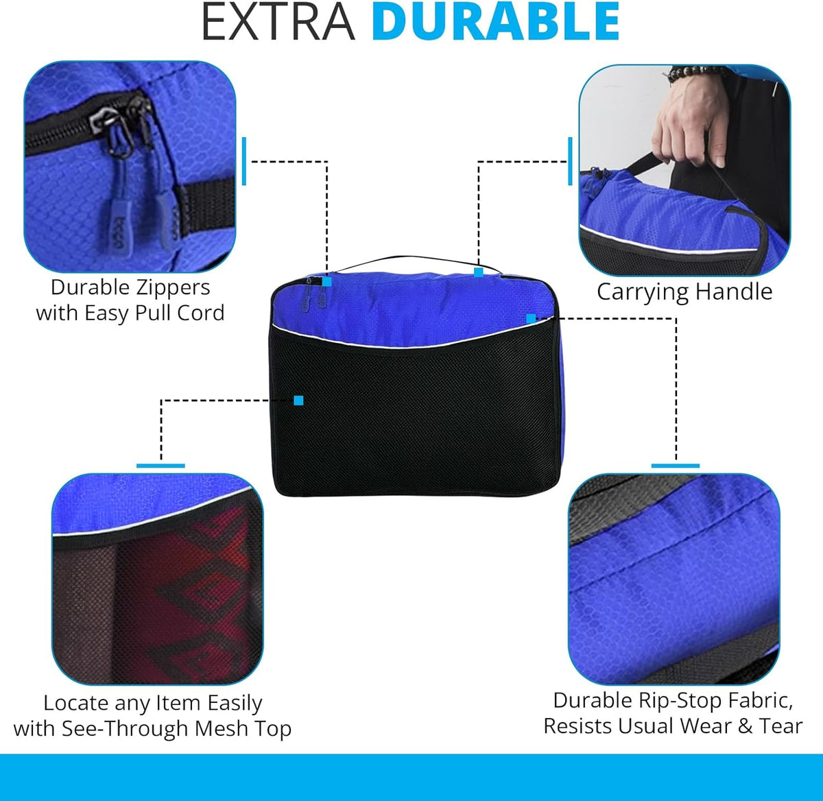 bago 7 Pcs Packing Cubes for Travel - 4 Travel Packing Cubes for Suitcases with 3 ZipLock Bags - Luggage Organizer Bags to Get Maximum Storage, Save Time & Effort to Pack (Green Red PurpleYellow)