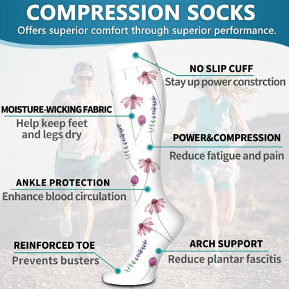 6 Pack Copper Compression Socks for Women and Men Circulation-Best Support for Medical,Running,Nursing,Athletic - Colors B