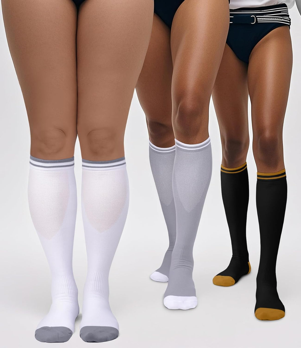 FuelMeFoot 3 Pack Copper Compression Socks - Compression Socks Women & Men Circulation - Best for Medical,Running,Athletic