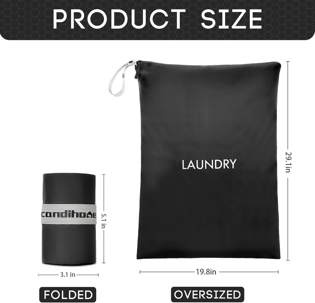 Travel Laundry Bag (Large + Medium) - Foldable Waterproof Washable Wet Dry Bag for Gym, Swimming, Yoga, and Workout Perfect for Dirty Clothes, Bathing Suits, Travel Accessories (Blue)
