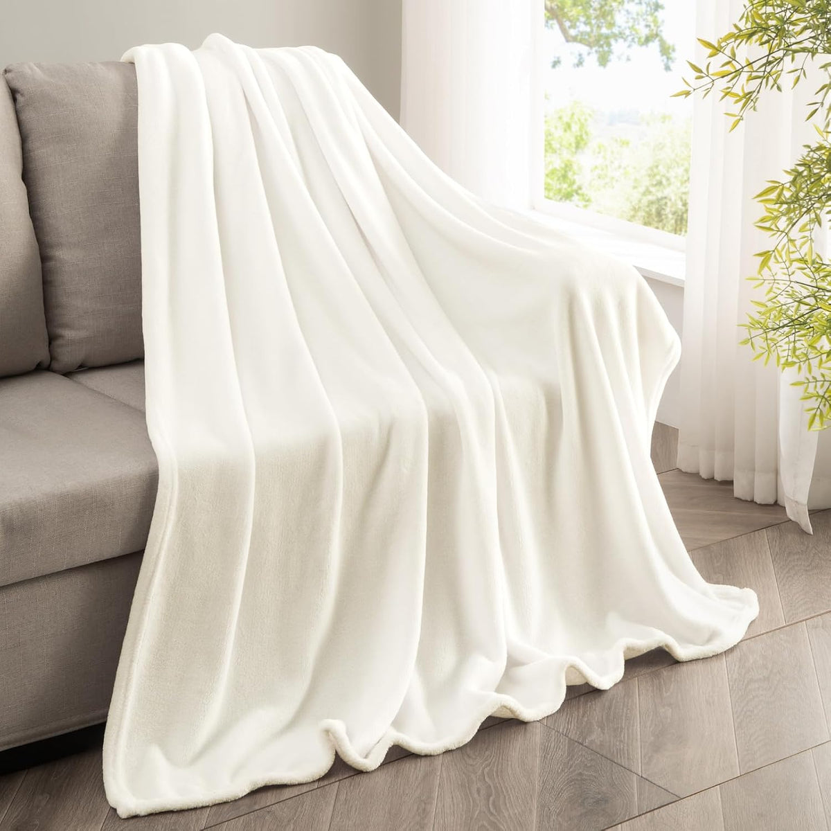 Fleece Blanket Soft Plush Throw for Couch Black 50"x60" - Colors A
