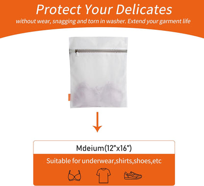 Polecasa Heavy Duty Mesh Laundry Bags for Delicates – 2 Pack with Sturdy Zipper for Lingerie, Coats, Baby Clothes, Underwear – Washing Machine & Dry Safter 24 x 24 Inches (2 XX-Large)