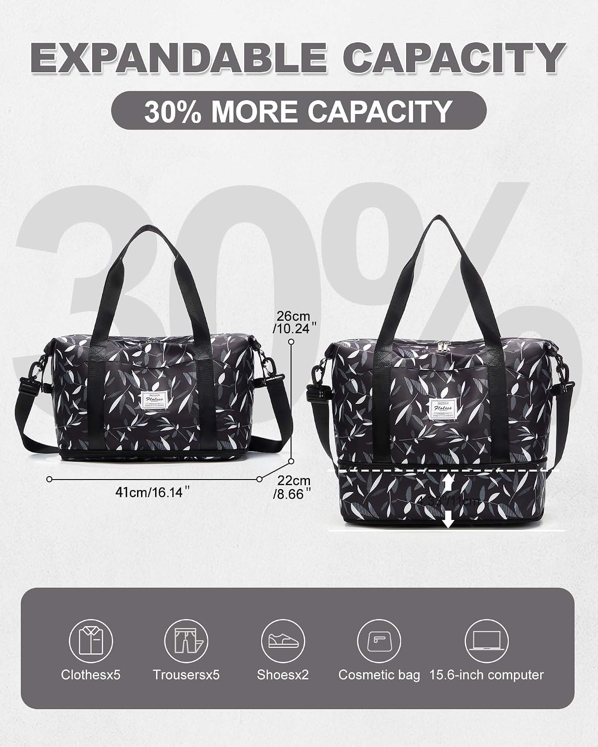 Travel Duffel Bag, Sports Tote Gym Bag, Shoulder Weekender Overnight Bag for Women - Colors A