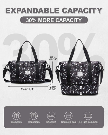 Travel Duffel Bag, Sports Tote Gym Bag, Shoulder Weekender Overnight Bag for Women - Colors A