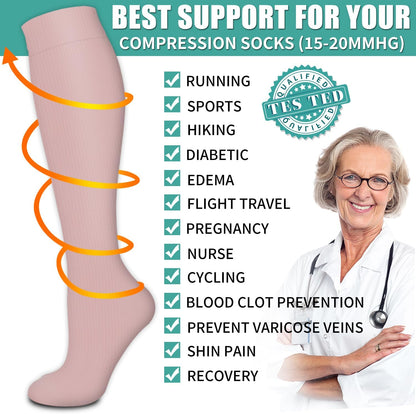 Laite Hebe 3 Pack Medical Compression Sock-Compression Sock For Women and Men Circulation -Best for Running,Nursing,Athletic Sports