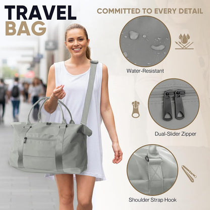 Travel Duffle Bag, Weekender Travel Bag Men Small Gym Bag for Women, Hospital Bag for Labor and Delivery, Overnight Bag Luggage Bag with Trolley Sleeve, Airplane Travel Essentials for Flying(Black)