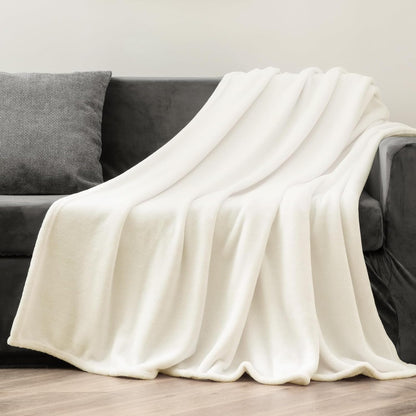 Fleece Blanket Soft Plush Throw for Couch Black 50"x60" - Colors A