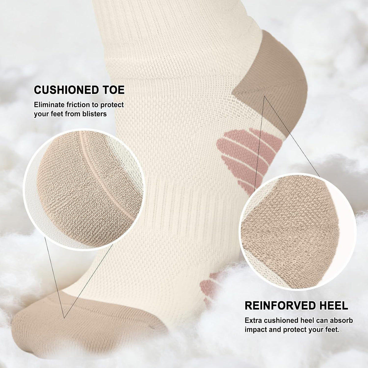 4 Pairs Compression Socks for Women Circulation-Best Support for Nurses,Running,Athletic,Travel