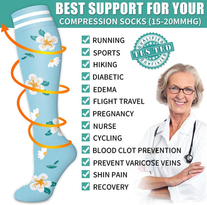 Laite Hebe 3 Pack Medical Compression Sock-Compression Sock For Women and Men Circulation -Best for Running,Nursing,Athletic Sports