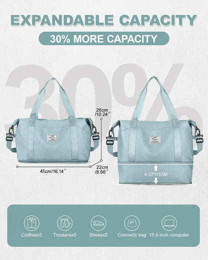 Travel Duffel Bag, Sports Tote Gym Bag, Shoulder Weekender Overnight Bag for Women - Colors B