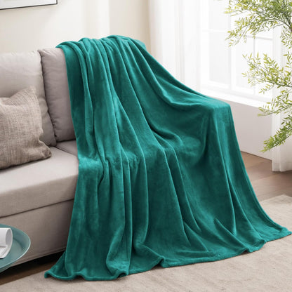 Fleece Blanket Soft Plush Throw for Couch Black 50"x60" - Colors A