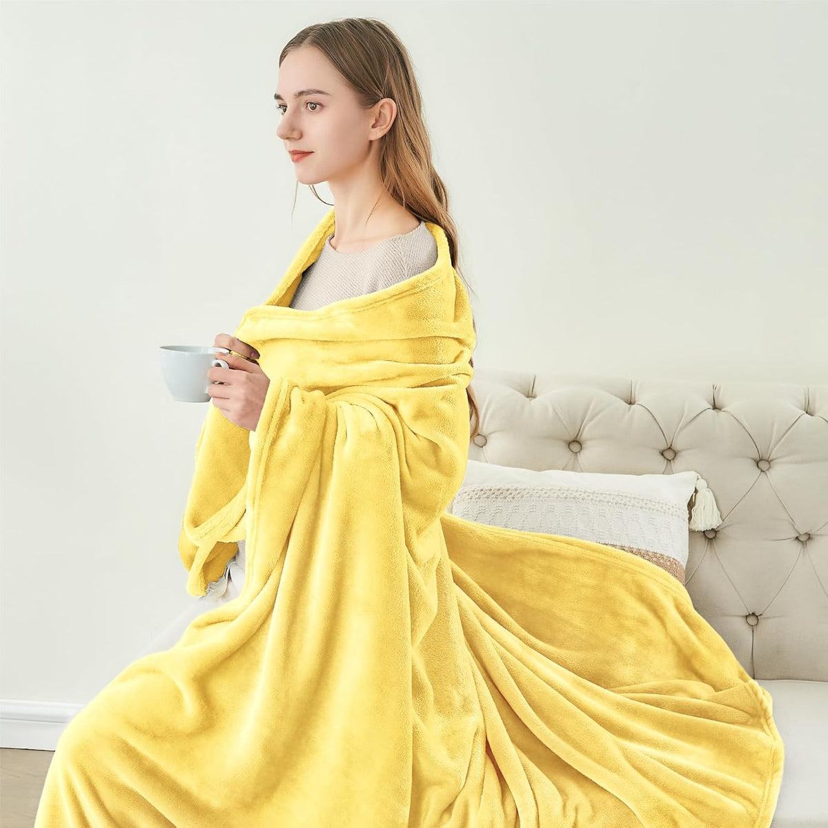 Fleece Blanket Soft Plush Throw for Couch Black 50"x60" - Colors A