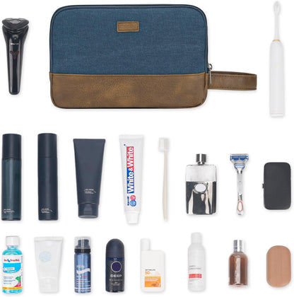 WANDF Travel Toiletry Bag for Men Large Toiletries Shaving Bag Water Resistant Hanging Dopp Kit Travel Accessories Bag for Women Men (Green)