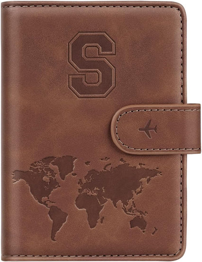 Passport Holder Cover Initail Letter A-Z Travel Wallet 3D Embossed Design RFID Blocking Card Holder Personalized Gift Passport Cover Wallet, Passport Book Holders for Women and Girls, Pink-A