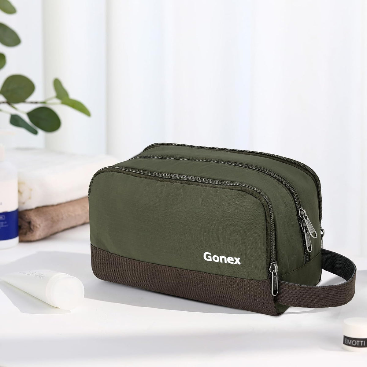 Gonex Travel Toiletry Bag Nylon, Shaving Bag Toiletry Organizer Orange