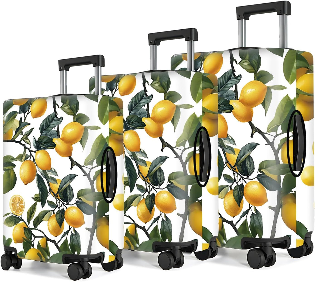 All Over Daisy Print Luggage Cover – Blue Suitcase Protector with White Floral Pattern, Washable Stretch Travel Case for 32-34 Inch Luggage,XL