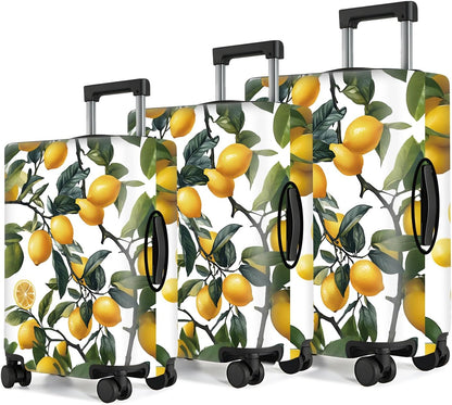 All Over Daisy Print Luggage Cover – Blue Suitcase Protector with White Floral Pattern, Washable Stretch Travel Case for 32-34 Inch Luggage,XL