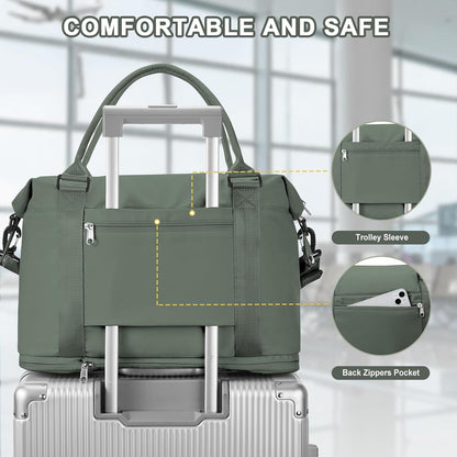 Travel Duffel Bag, Sports Tote Gym Bag, Shoulder Weekender Overnight Bag for Women - Colors B
