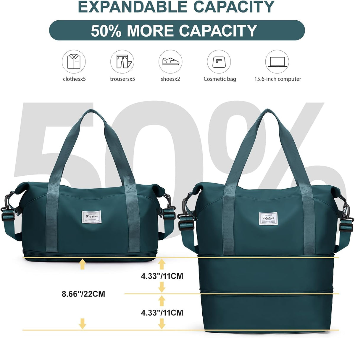 Travel Duffel Bag, Sports Tote Gym Bag, Shoulder Weekender Overnight Bag for Women - Colors A