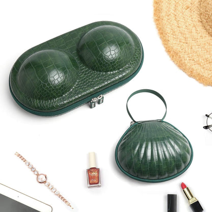 Bra Case Premium Lingerie Travel Bag Zip Underwear Organizer Bag for A-C Cup (Green Plaid)