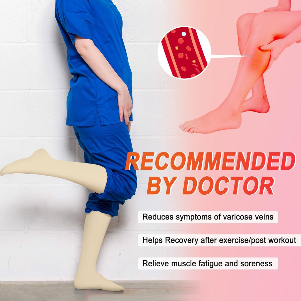 4 Pairs Compression Socks for Women Circulation-Best Support for Nurses,Running,Athletic,Travel
