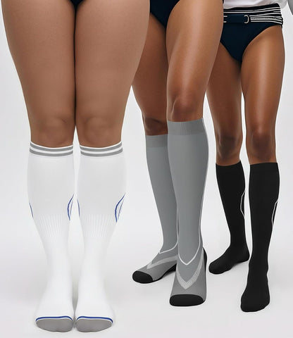 FuelMeFoot 3 Pack Copper Compression Socks - Compression Socks Women & Men Circulation - Best for Medical,Running,Athletic