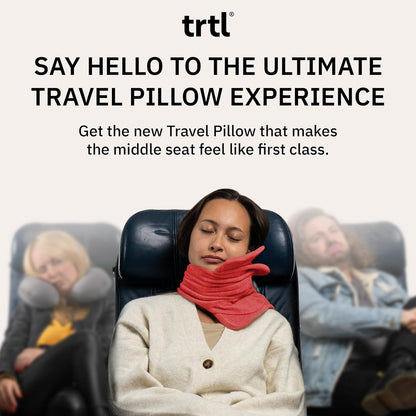 Trtl Pillow - Scientifically Proven, Super Soft Neck Support Travel Pillow for Airplanes - Lightweight and Machine Washable - Ergonomic Design for Traveling on Flights, Cars, and Trains - Black