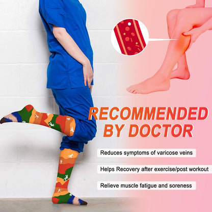 4 Pairs Compression Socks for Women Circulation-Best Support for Nurses,Running,Athletic,Travel