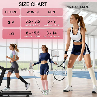 4 Pairs Compression Socks for Women Circulation-Best Support for Nurses,Running,Athletic,Travel