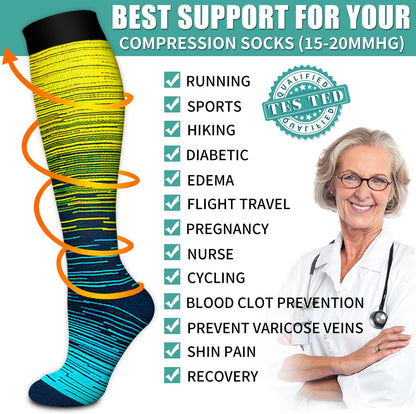 Laite Hebe 3 Pack Medical Compression Sock-Compression Sock For Women and Men Circulation -Best for Running,Nursing,Athletic Sports