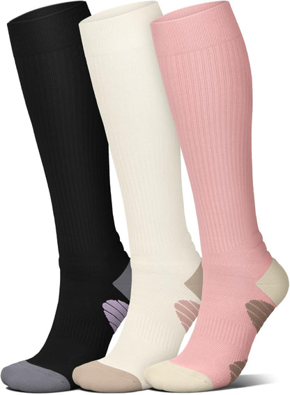 4 Pairs Compression Socks for Women Circulation-Best Support for Nurses,Running,Athletic,Travel