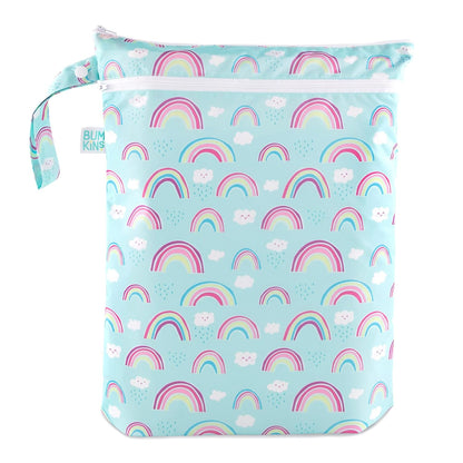 Bumkins Waterproof Wet Bag for Baby, Travel, Swim Suit, Cloth Diapers, Pump Parts, Pool, Beach, Gym Clothes, Toiletry, Hook to Stroller, Daycare, Zipper Reusable Wetdry Packing Pouch, Jungle