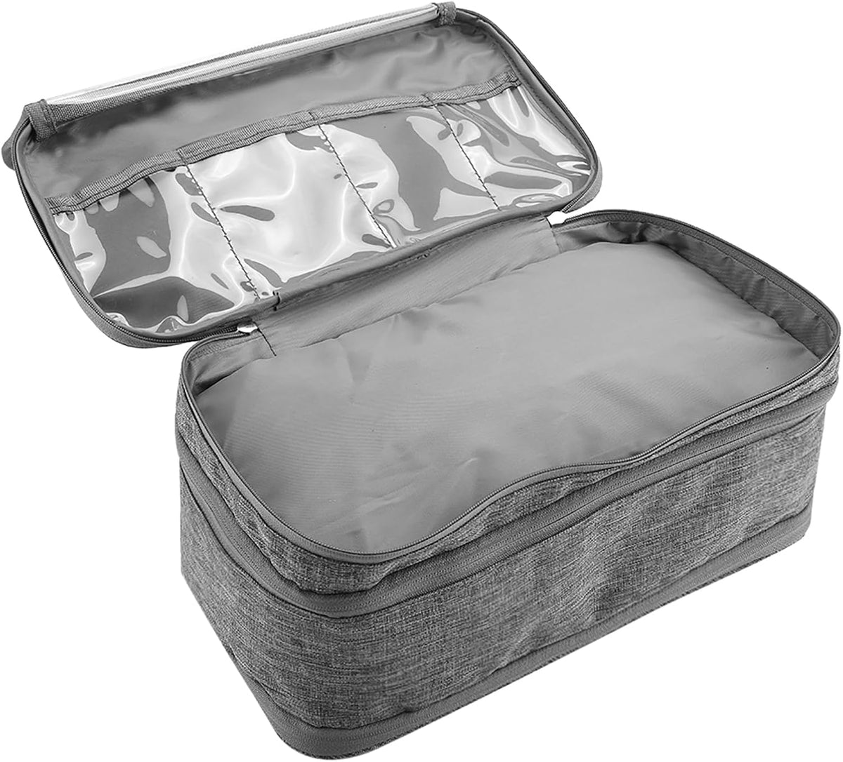 Milltrip Travel Underwear Bag, Waterprof Portable Storage Case with Multiple Layers & Pockets for Bras, Socks, Underwear, USB Cables, Compact Travel Bra (Gray)
