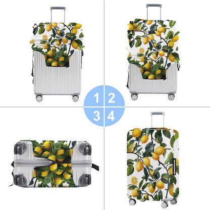 All Over Daisy Print Luggage Cover – Blue Suitcase Protector with White Floral Pattern, Washable Stretch Travel Case for 32-34 Inch Luggage,XL