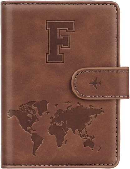 Passport Holder Cover Initail Letter A-Z Travel Wallet 3D Embossed Design RFID Blocking Card Holder Personalized Gift Passport Cover Wallet, Passport Book Holders for Women and Girls, Pink-A