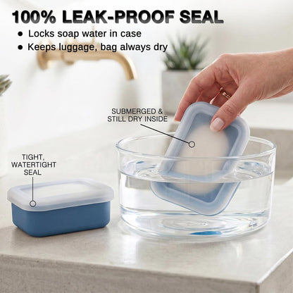 Leak Proof Silicone Travel Soap Case with Draining Tray - Bar Soap Holder for Travel, Gym & Camping - Mess-Free Portable Soap Container for Carry-on Bags (Light Pink)