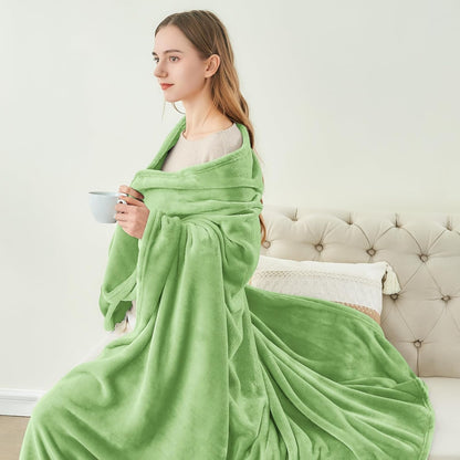 Fleece Blanket Soft Plush Throw for Couch Black 50"x60" - Colors A