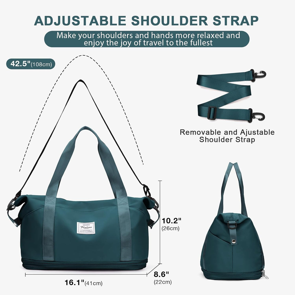 Travel Duffel Bag, Sports Tote Gym Bag, Shoulder Weekender Overnight Bag for Women - Colors A