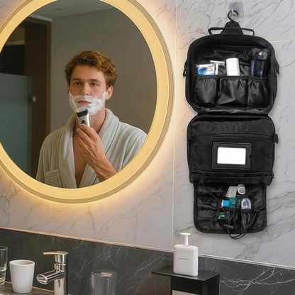 SUNRISING Tactical Toiletry Bag for Men, Hanging Travel Toiletry Organizer Dopp Kit, Shaving Hygiene Toiletries Bag, Men's Toiletry Bag for Short Trips Camping - Green