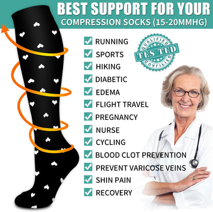 Laite Hebe 3 Pack Medical Compression Sock-Compression Sock For Women and Men Circulation -Best for Running,Nursing,Athletic Sports