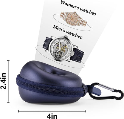 Watch Travel Case for Women: Portable Single Watch Box Organizer Travel Watch Case 1 Slot - Fits all Wristwatches & Smart Watches up to 50mm（Orange）