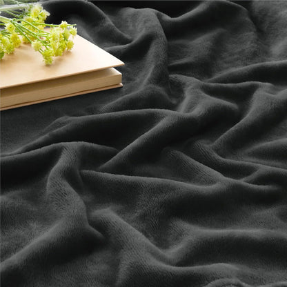 Fleece Blanket Soft Plush Throw for Couch Black 50"x60" - Colors A
