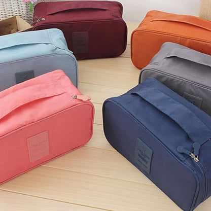 Travel Storage Bag for Bra Underwear Cosmetics Makeup Travel Organizer Wardrobe Closet Clothes Pouch Socks Panties Bags Travel Bags Organizer for Luggage, Blue Flowers