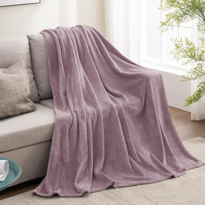 Fleece Blanket Soft Plush Throw for Couch Black 50"x60" - Colors A