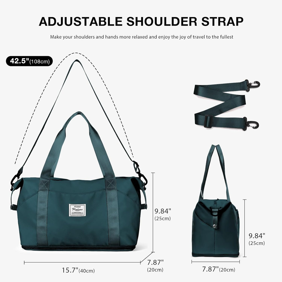 Travel Duffel Bag, Sports Tote Gym Bag, Shoulder Weekender Overnight Bag for Women - Colors A