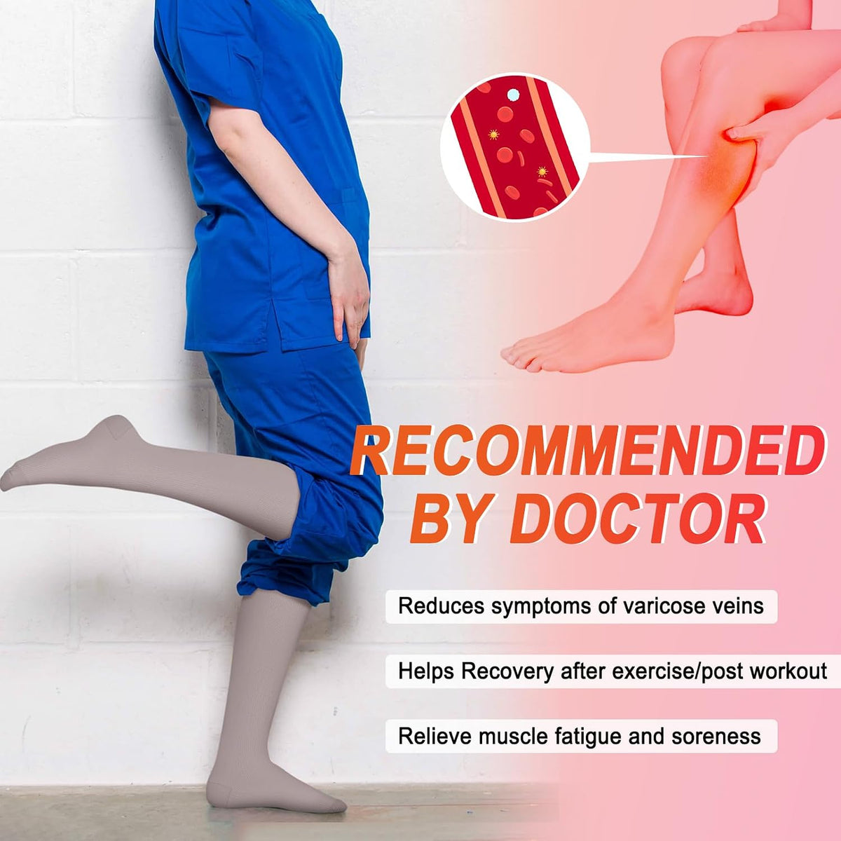 4 Pairs Compression Socks for Women Circulation-Best Support for Nurses,Running,Athletic,Travel