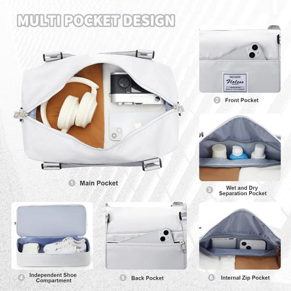 Travel Duffel Bag, Sports Tote Gym Bag, Shoulder Weekender Overnight Bag for Women - Colors B
